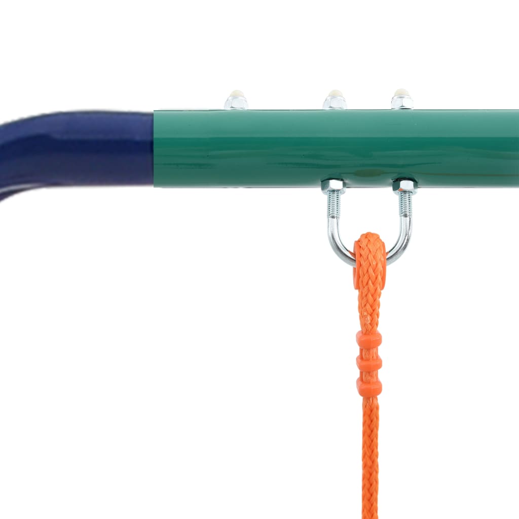 Dětská houpačka se 4 sedačkami a hrazdičkou s kruhy ocel