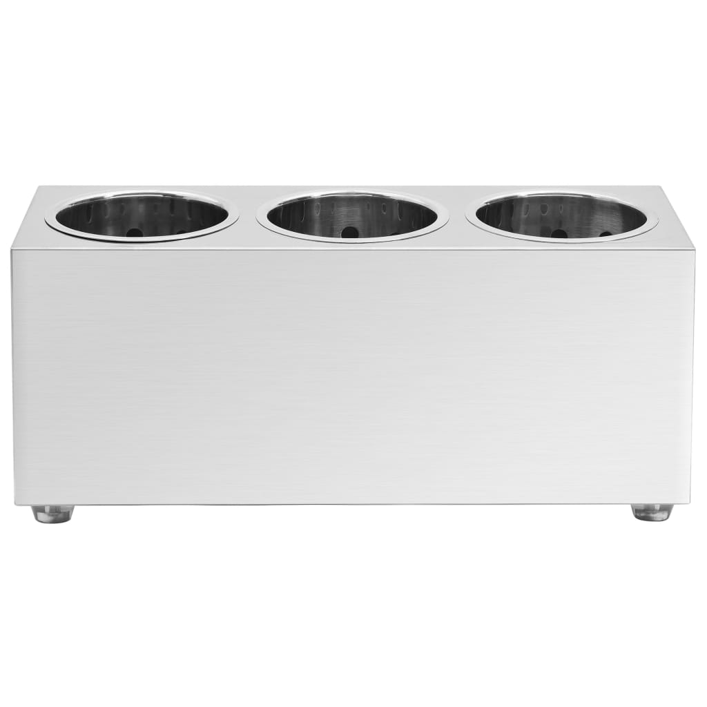 Stojan na příbory 3 košíky obdélníkový nerezová ocel