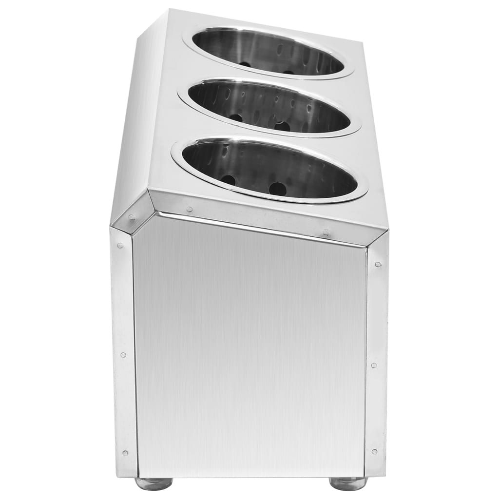 Stojan na příbory 3 košíky obdélníkový nerezová ocel