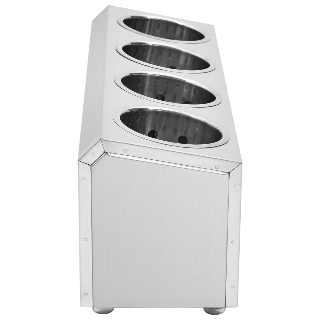 Stojan na příbory 4 košíky obdélníkový nerezová ocel