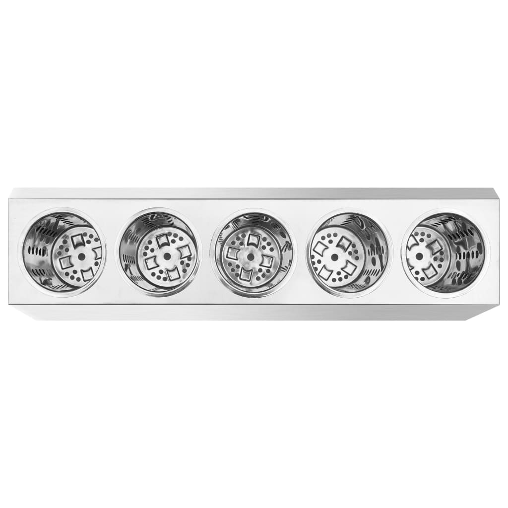 Stojan na příbory 5 košíků obdélníkový nerezová ocel