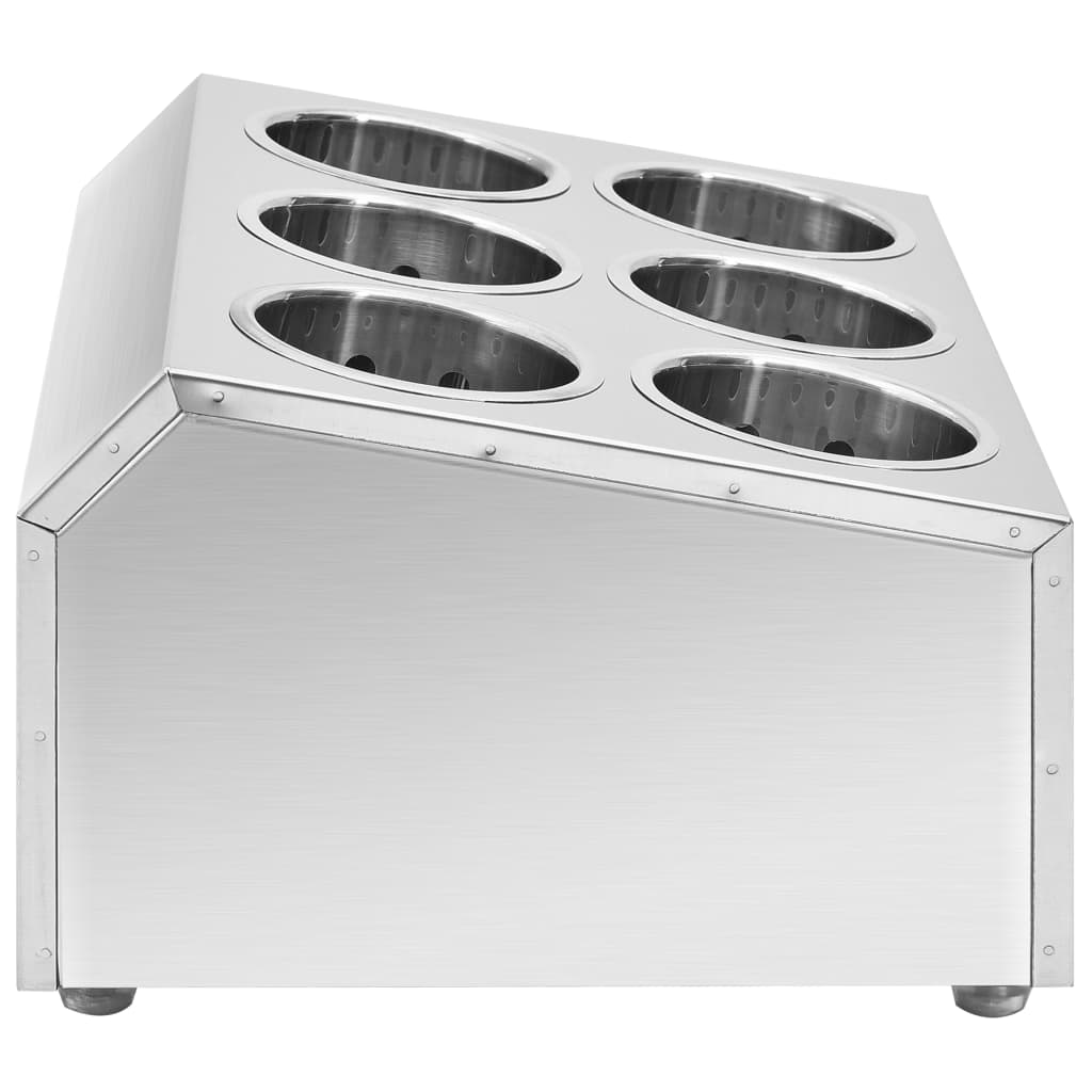 Stojan na příbory 6 košíků čtvercový nerezová ocel