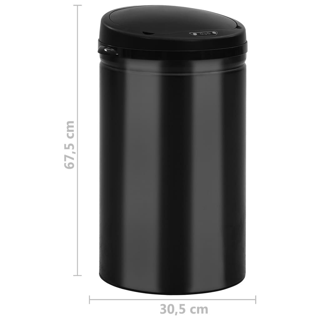 Odpadkový koš s automatickým senzorem 40 l uhlíková ocel černý