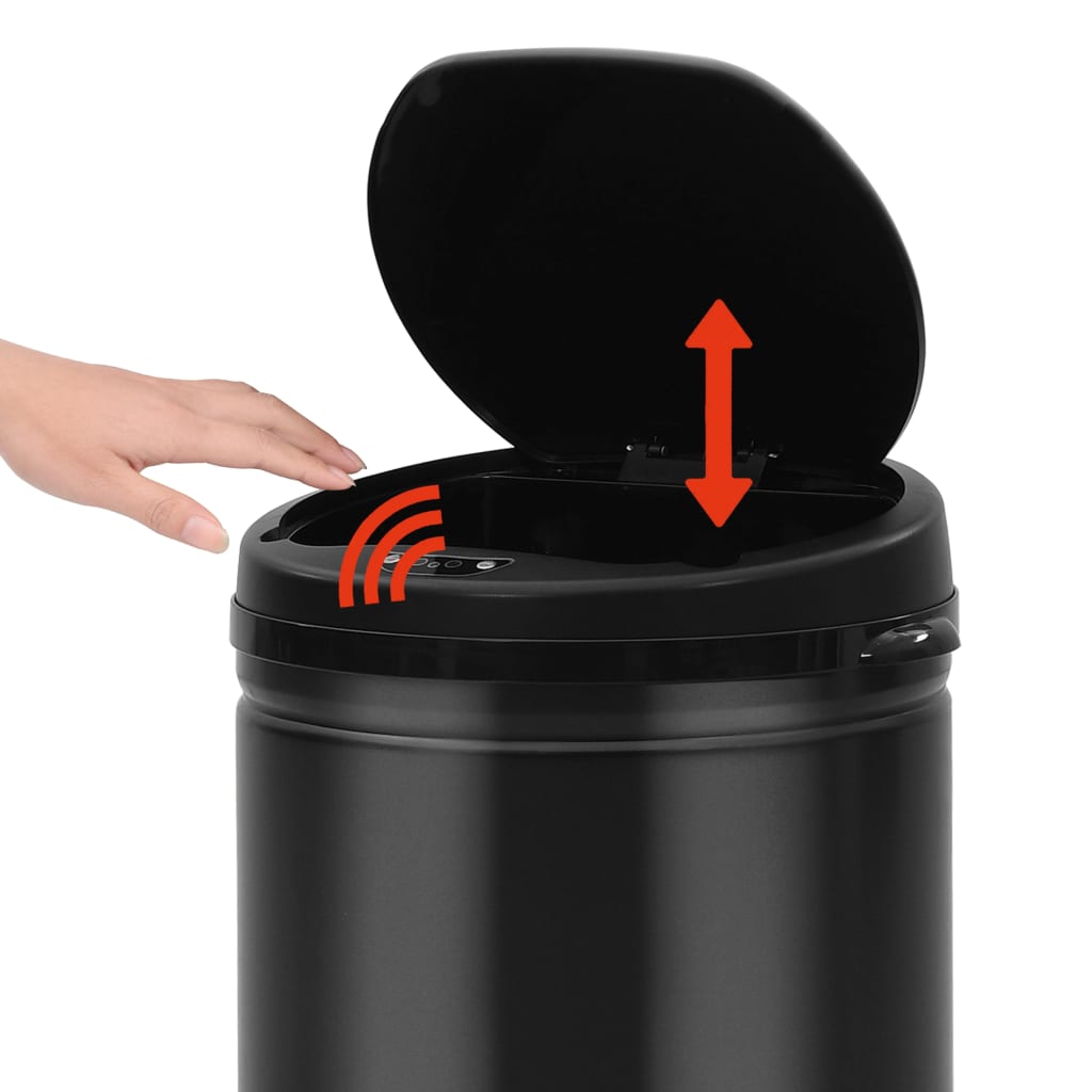 Odpadkový koš s automatickým senzorem 50 l uhlíková ocel černý