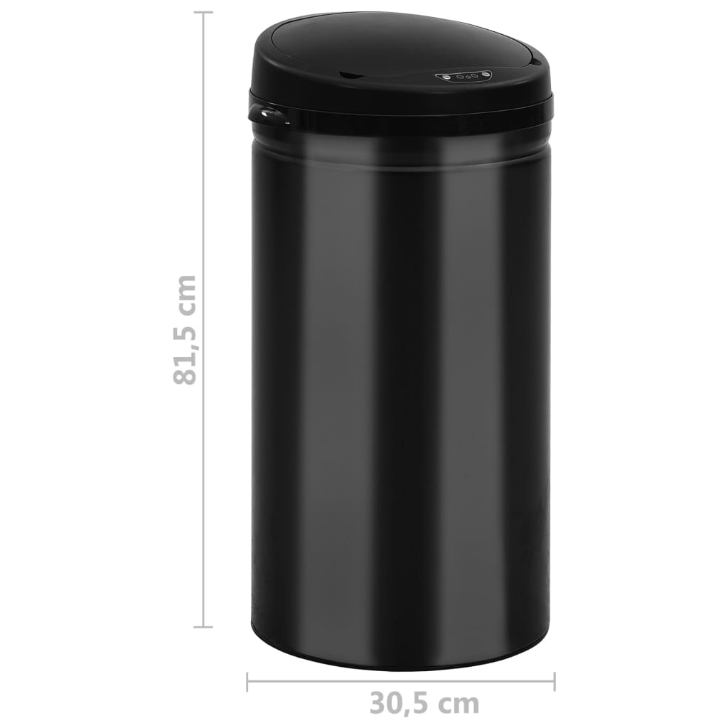 Odpadkový koš s automatickým senzorem 50 l uhlíková ocel černý