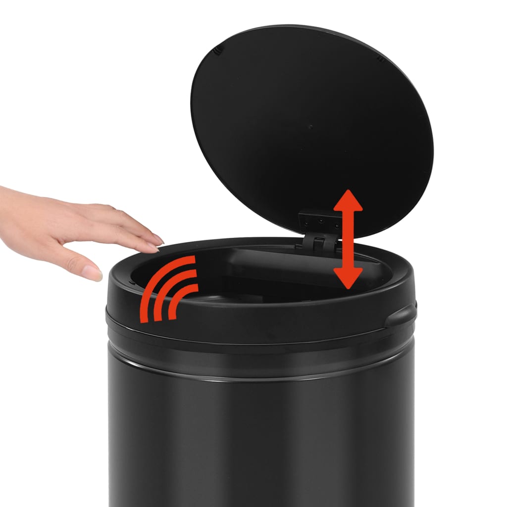Odpadkový koš s automatickým senzorem 80 l uhlíková ocel černý