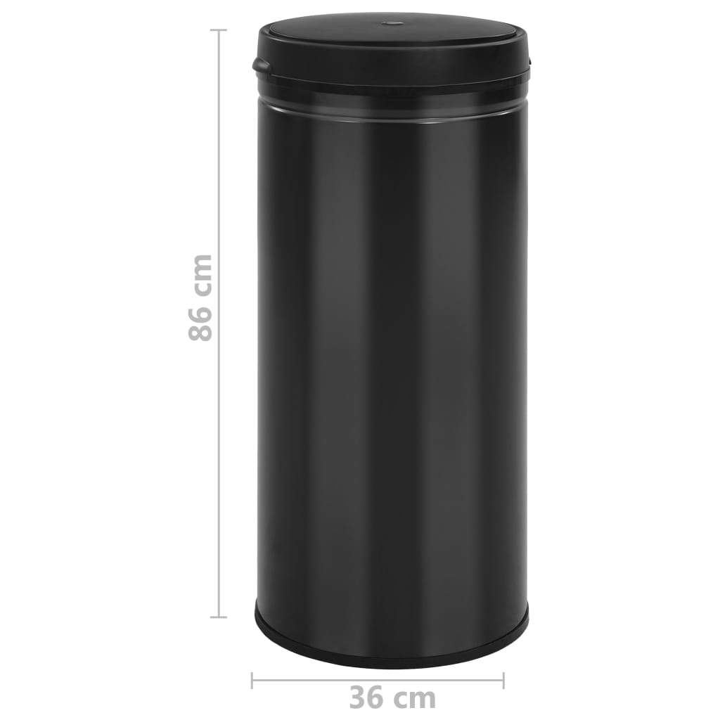 Odpadkový koš s automatickým senzorem 80 l uhlíková ocel černý