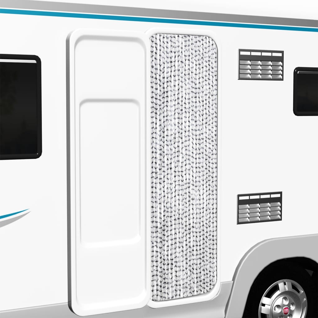 Závěs proti hmyzu světle a tmavě šedý 56 x 185 cm Chenille