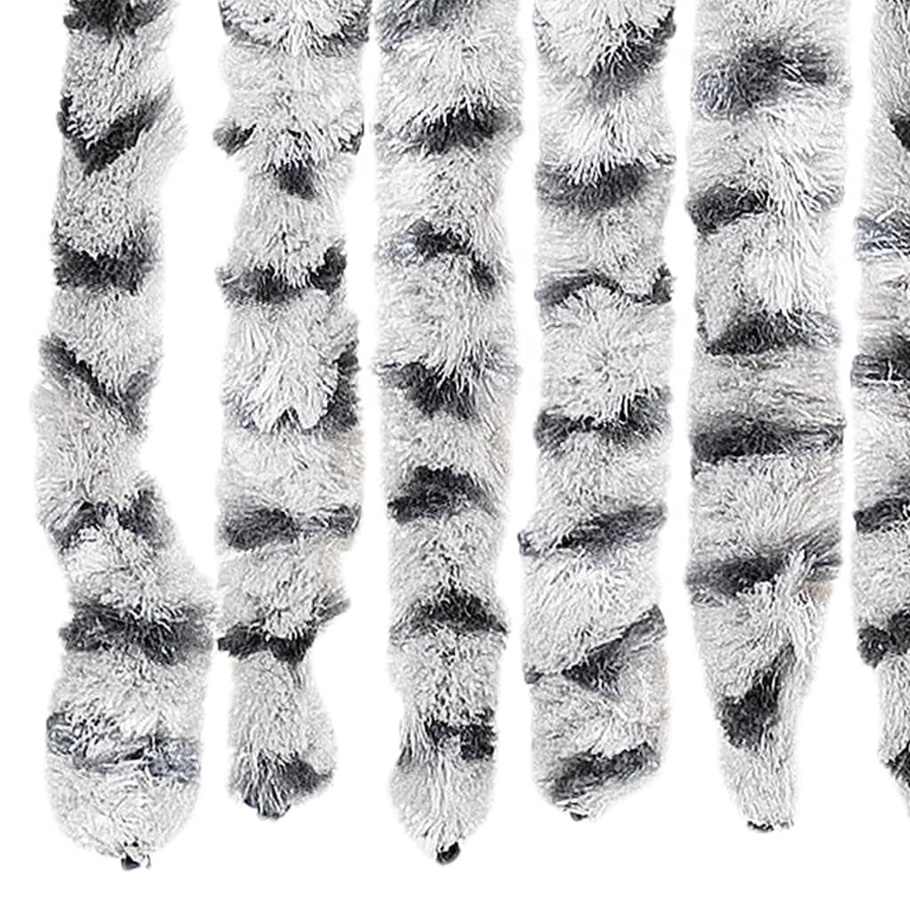 Závěs proti hmyzu světle a tmavě šedý 90 x 220 cm Chenille