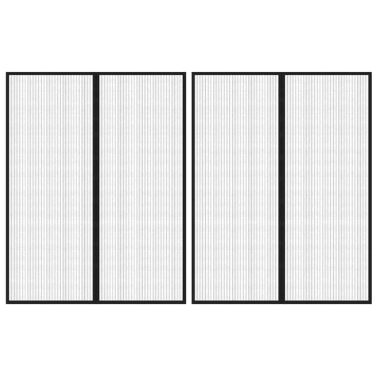 Závěsy do dveří proti hmyzu 2 ks s magnety černé 230 x 160 cm