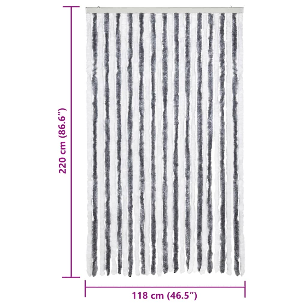 Závěs proti hmyzu šedobílý 118 x 220 cm Chenille