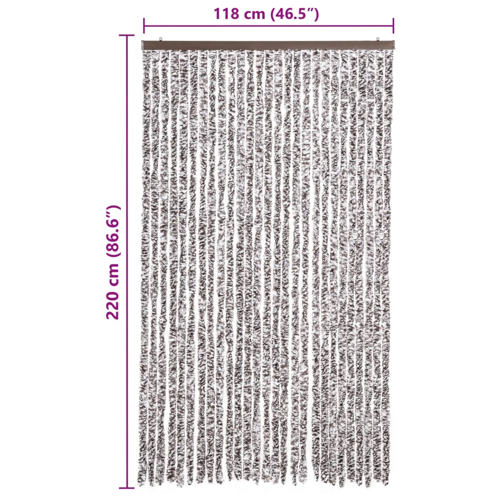 Závěs proti hmyzu hnědý a béžový 118 x 220 cm Chenille