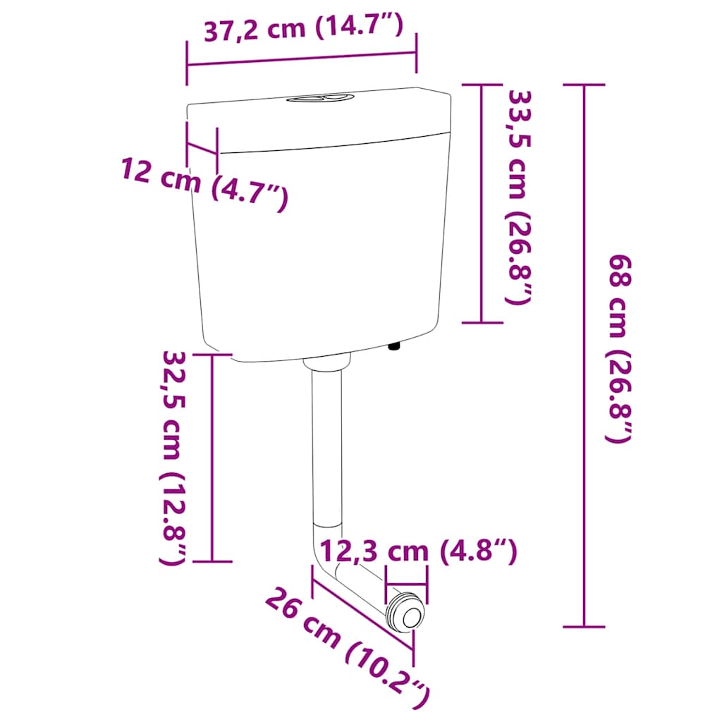 Splachovací WC nádržka se spodním přívodem vody 3/6 l olivová