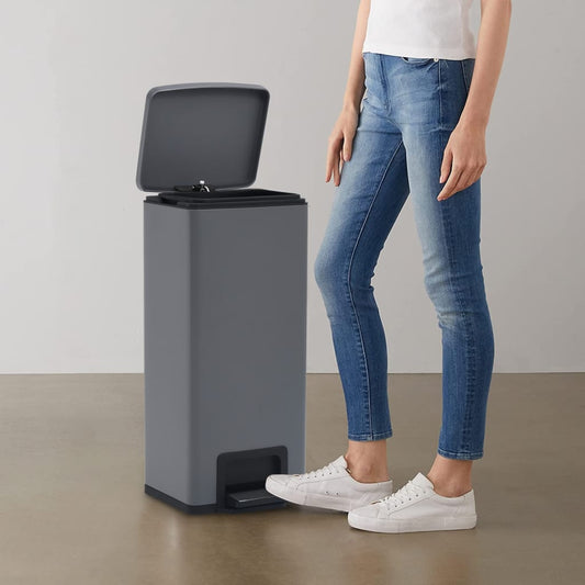 Odpadkový koš s pedálem 30 l šedý nerezová ocel