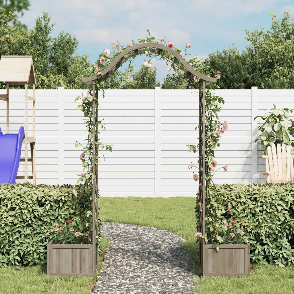 Zahradní pergola s truhlíky šedá masivní jedle