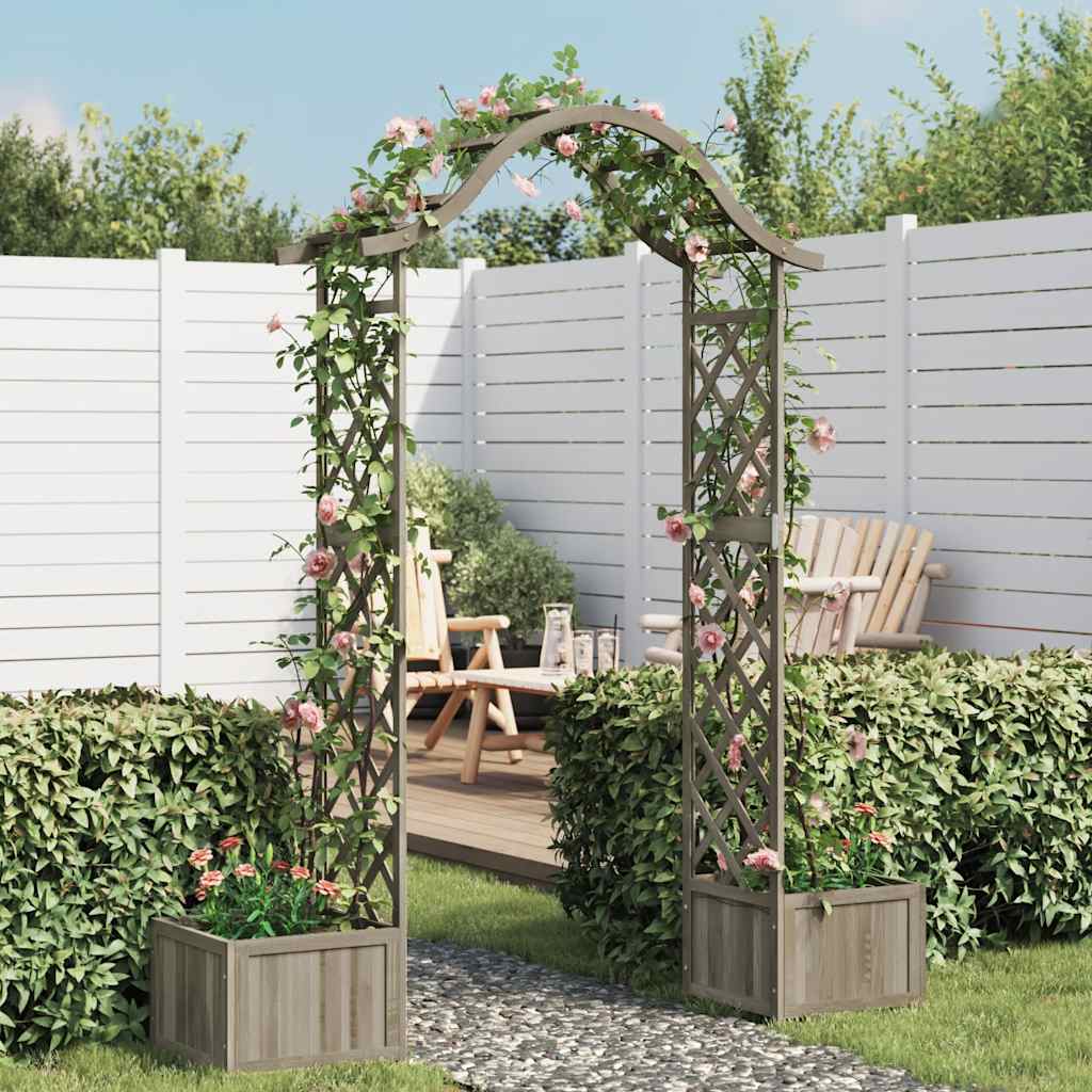 Zahradní pergola s truhlíky šedá masivní jedle