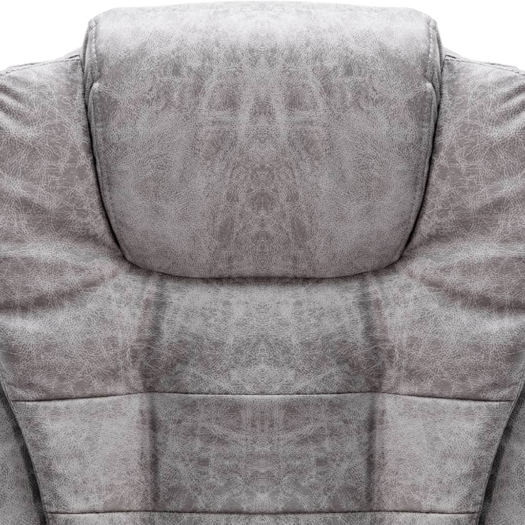 Masážní kancelářská židle světle šedá umělá semišová kůže