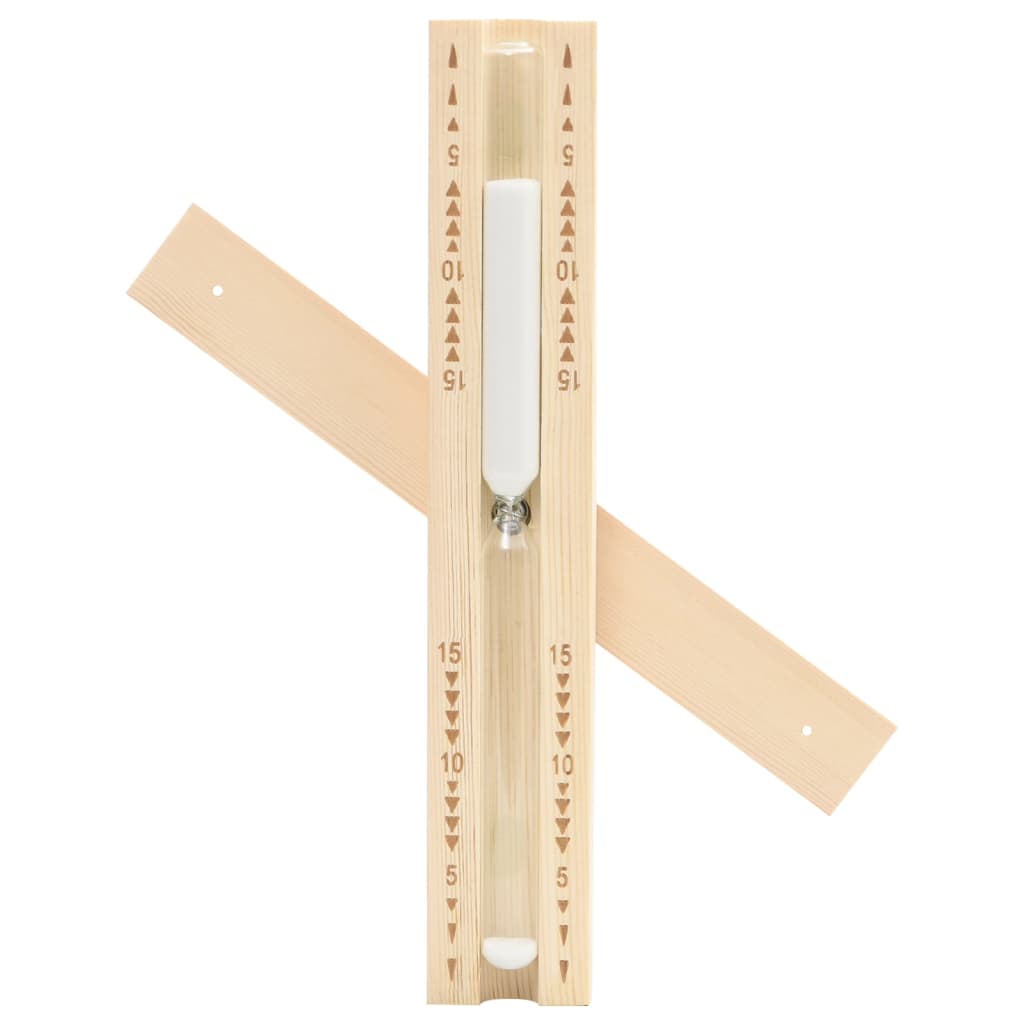 Saunový hygrotermograf a přesýpací hodiny 2v1 masivní borovice