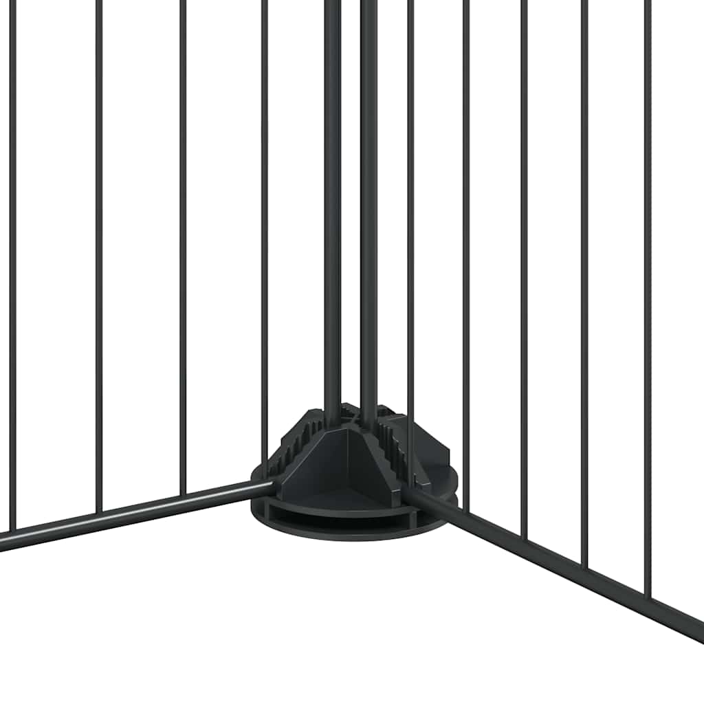 20panelová ohrádka pro zvířata s dvířky černá 35 x 35 cm ocel
