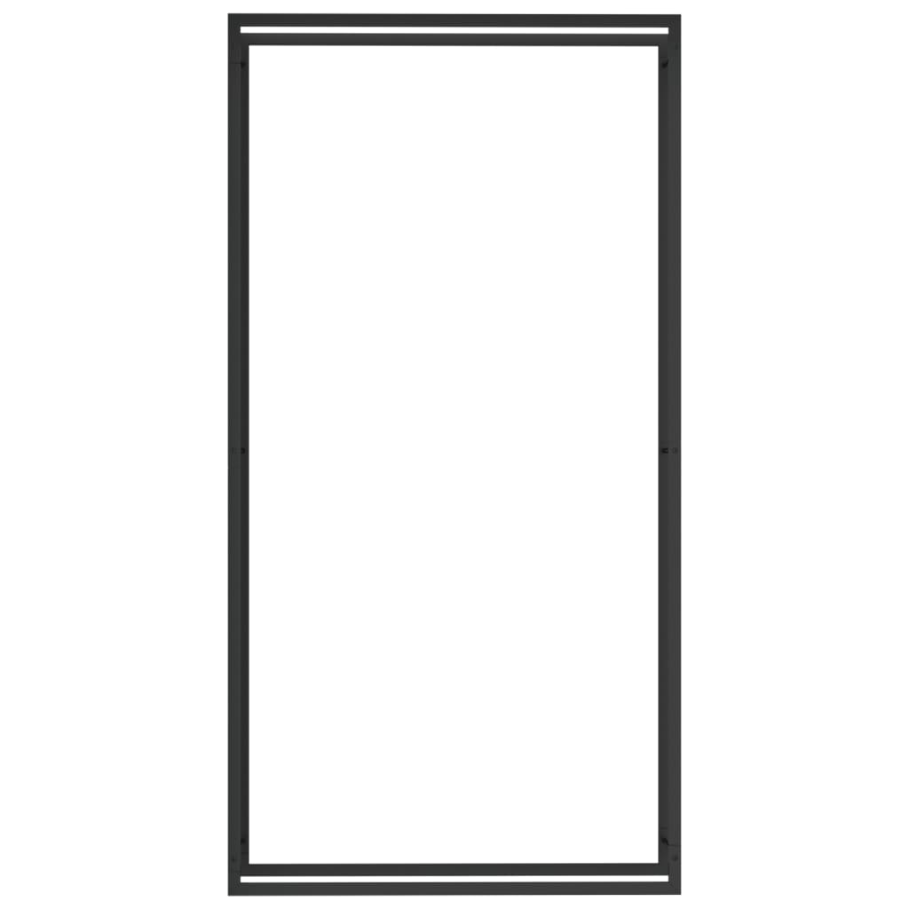 Stojan na palivové dřevo matný černý 110x28x214 cm ocel