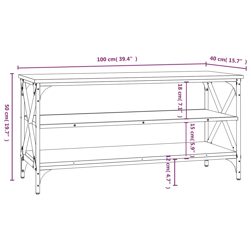 TV skříňka hnědý dub 100 x 40 x 50 cm kompozitní dřevo