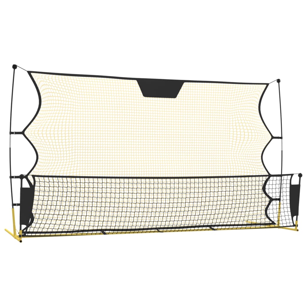 Fotbalový rebounder černý a žlutý 183 x 85 x 120 cm polyester