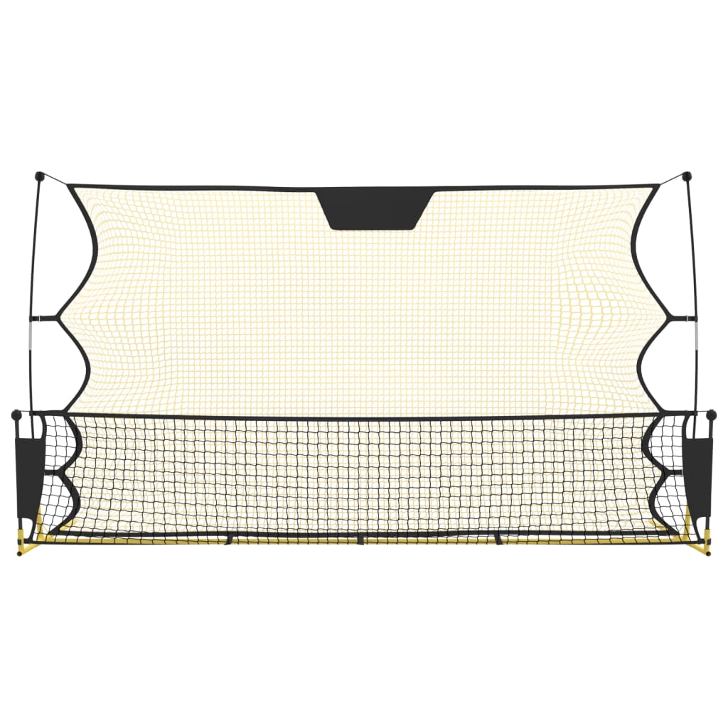 Fotbalový rebounder černý a žlutý 183 x 85 x 120 cm polyester