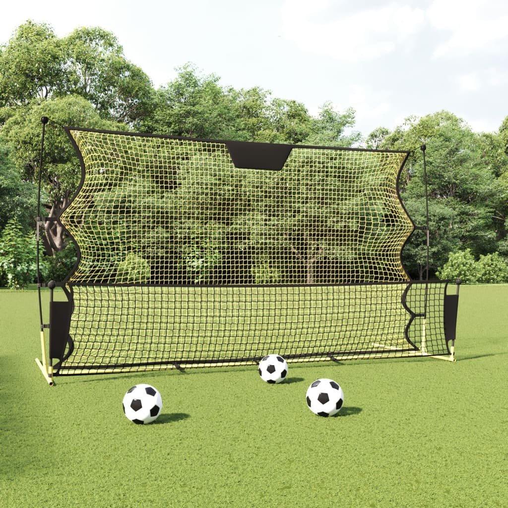 Fotbalový rebounder černý a žlutý 183 x 85 x 120 cm polyester