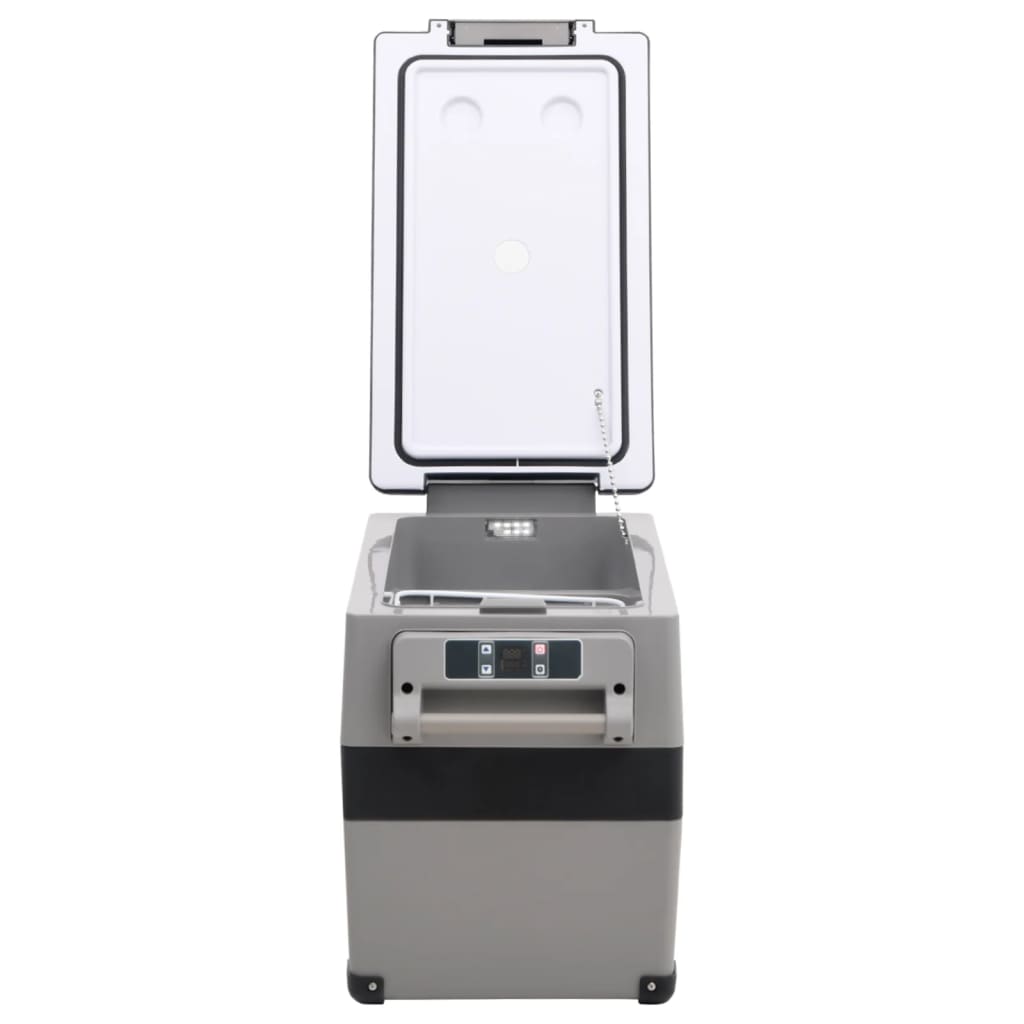 Chladicí box s rukojetí a adaptérem černý a šedý 35 l PP a PE