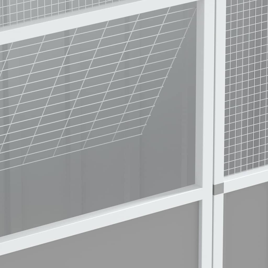 Ptačí klec šedá 115 x 78 x 200 cm pozinkovaná ocel