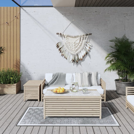 Venkovní koberec šedý a bílý 80 x 150 cm oboustranný design