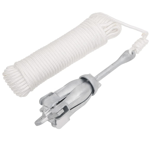 Skládací kotva s lanem stříbrná 3,2 kg kujné železo