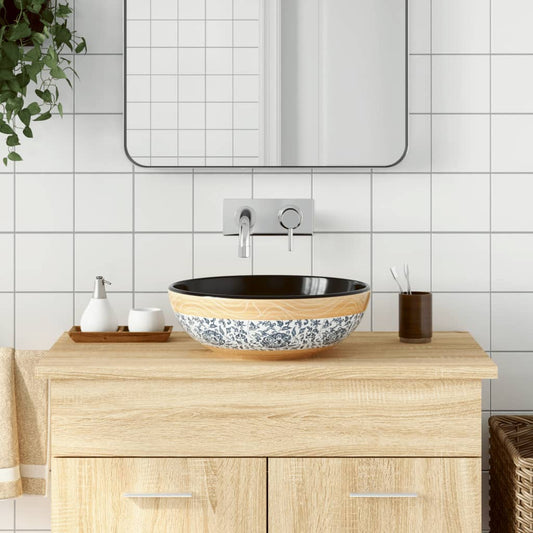 Umyvadlo na desku vícebarevné kulaté Φ 41 x 14 cm keramika