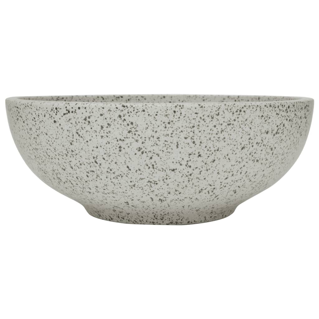 Umyvadlo na desku šedé kulaté Φ 41 x 14 cm keramika