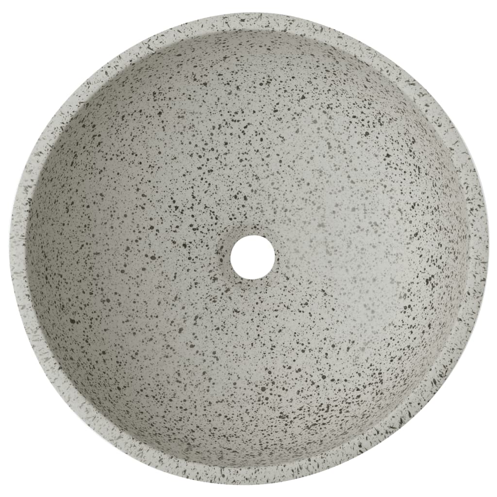 Umyvadlo na desku šedé kulaté Φ 41 x 14 cm keramika