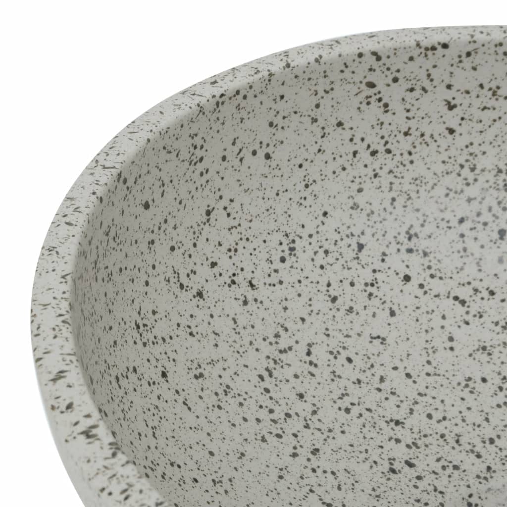 Umyvadlo na desku šedé kulaté Φ 41 x 14 cm keramika