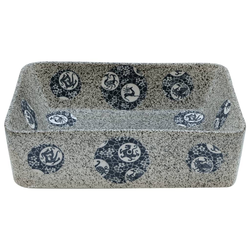 Umyvadlo na desku vícebarevné obdélník 46x35,5x13 cm keramika