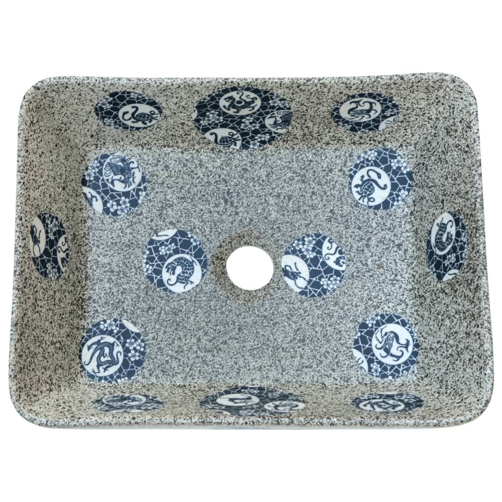 Umyvadlo na desku vícebarevné obdélník 46x35,5x13 cm keramika