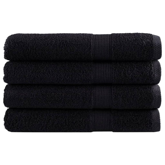 Premium ručníky SOLUND 4 ks černé 80 x 200 cm 600 g/m²