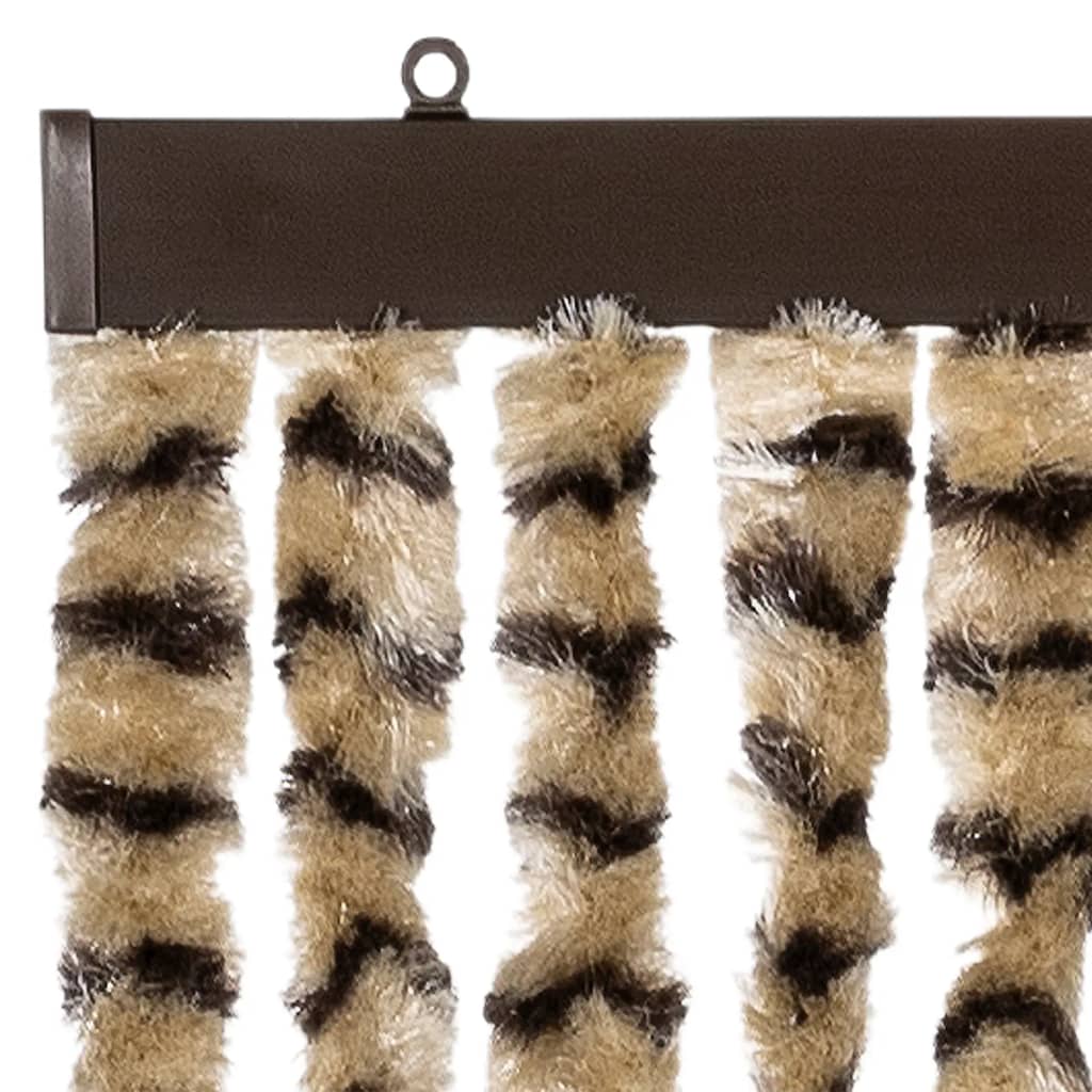 Závěs proti hmyzu béžový a hnědý 56 x 200 cm žinylka