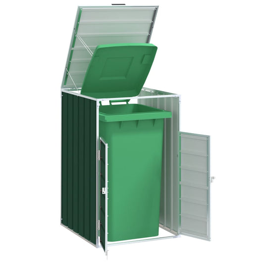 Box na 1 popelnici zelený 72 x 81 x 115 cm ocel