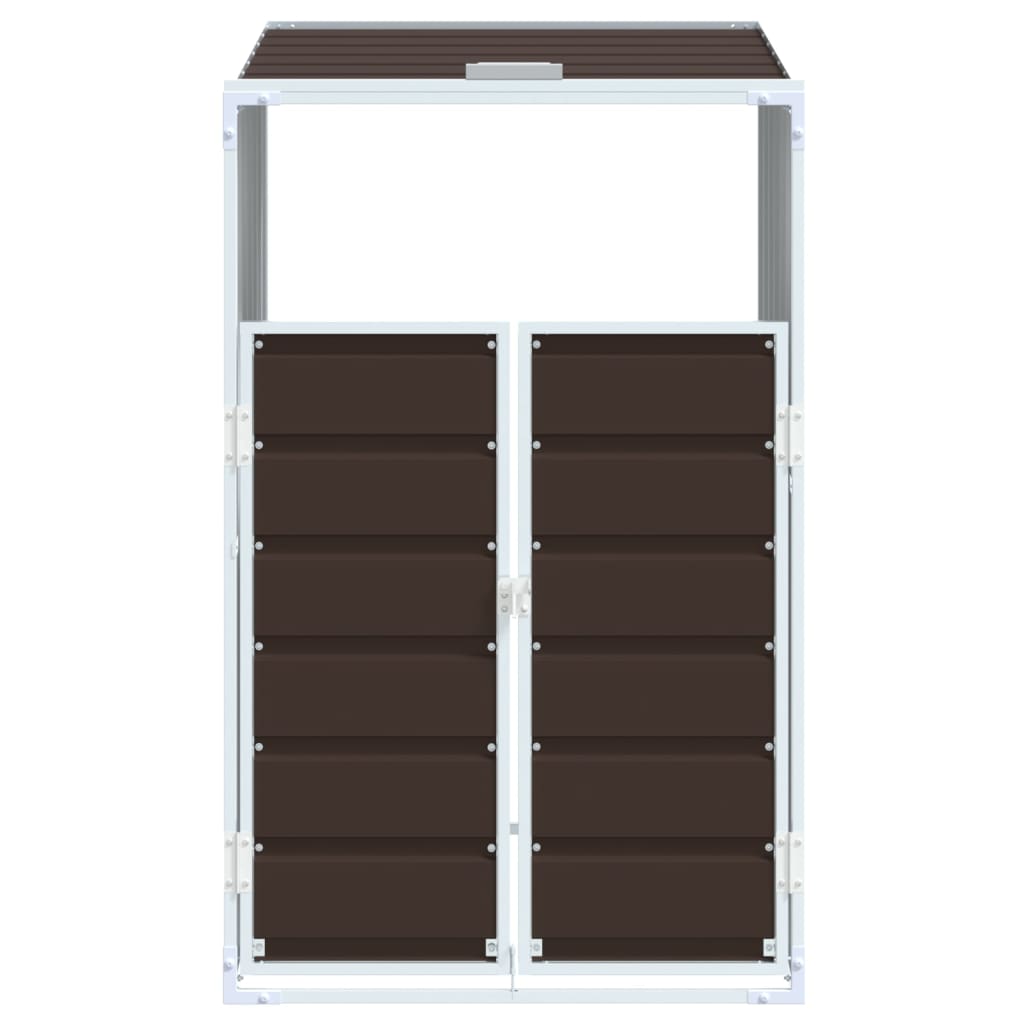 Box na 1 popelnici hnědý 72 x 81 x 115 cm ocel