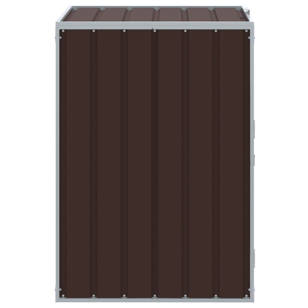 Box na 1 popelnici hnědý 72 x 81 x 115 cm ocel