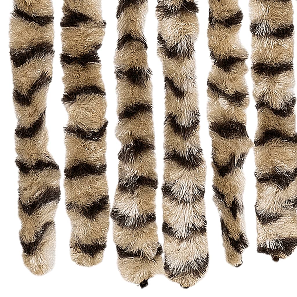 Závěs proti hmyzu béžový a hnědý 118 x 220 cm žinylka