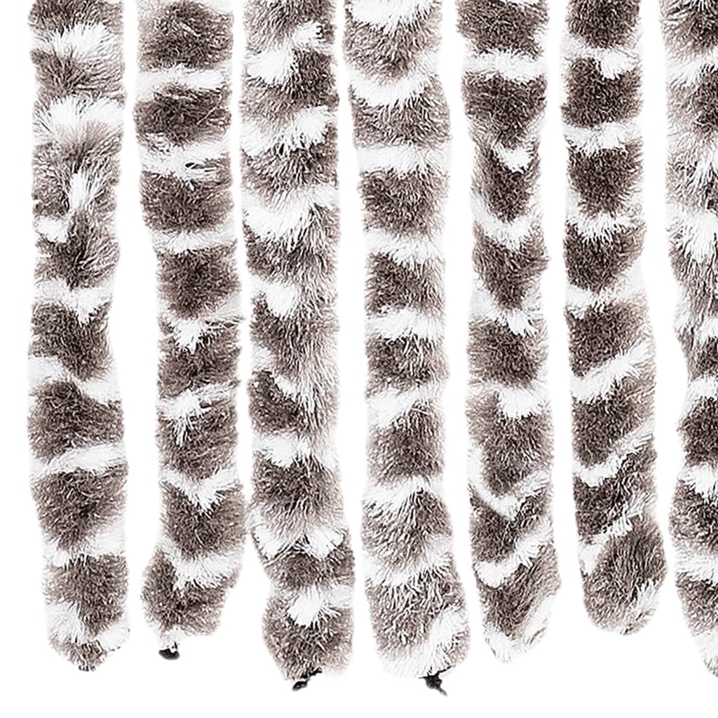 Závěs proti hmyzu taupe a bílý 118 x 220 cm žinylka