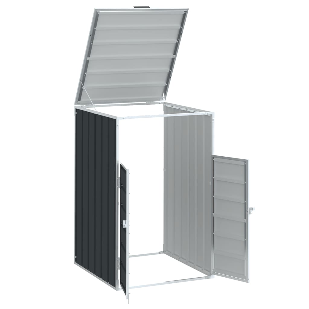 Box na 1 popelnici antracitový 72 x 81 x 115 cm ocel