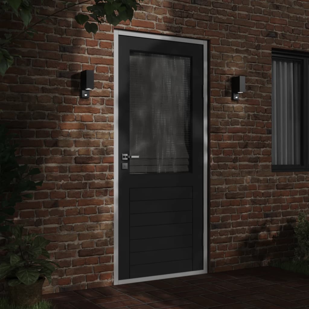 Venkovní nástěnné svítidlo s čidlem černé litý hliník