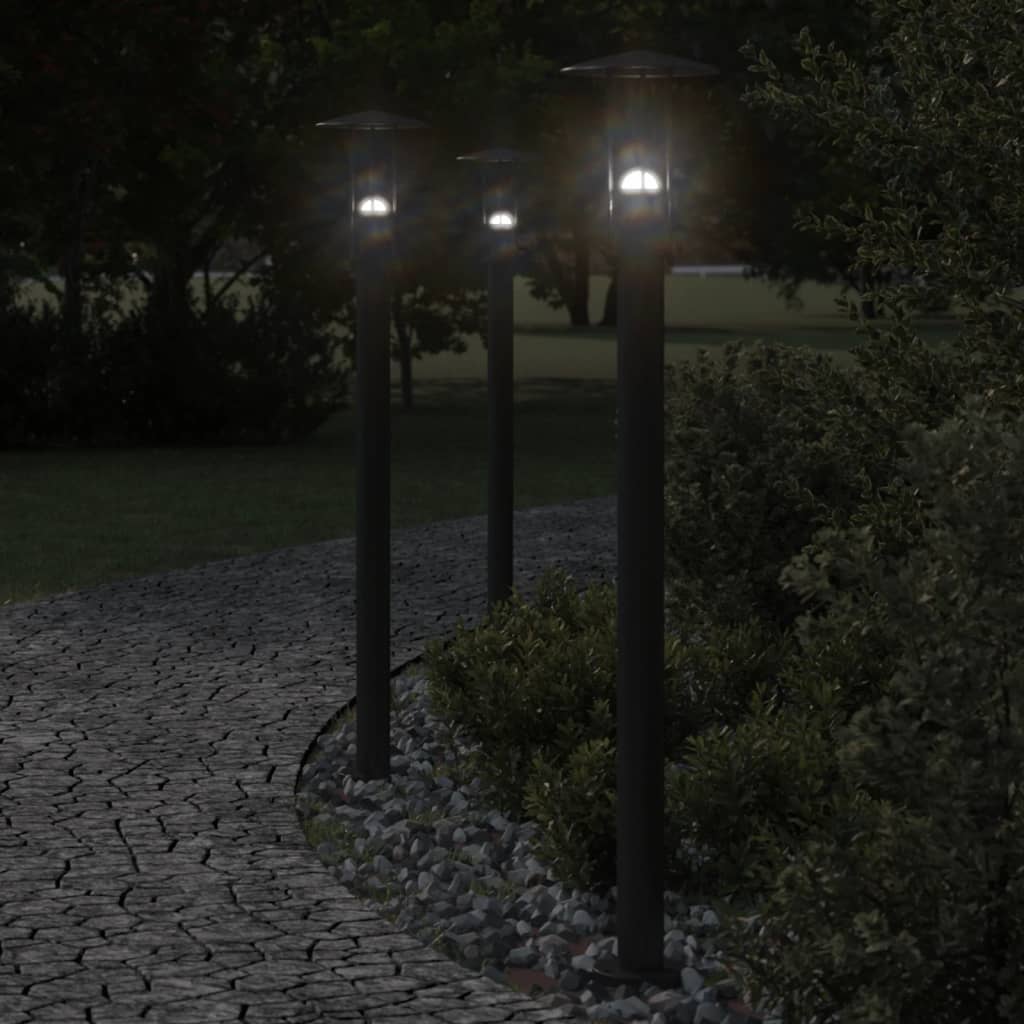 Venkovní stojací lampa černá 100 cm nerezová ocel