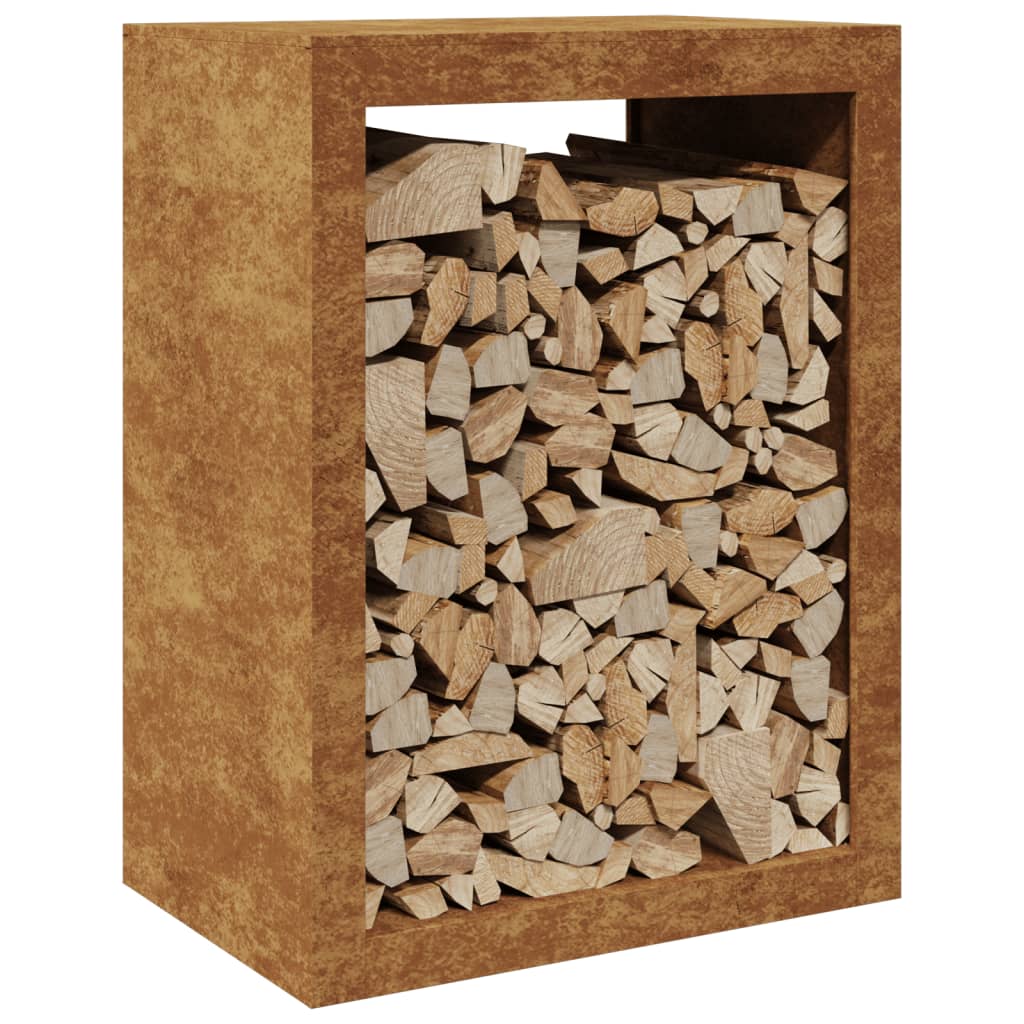 Stojan na palivové dřevo 60x40x80 cm povětrnostně odolná ocel