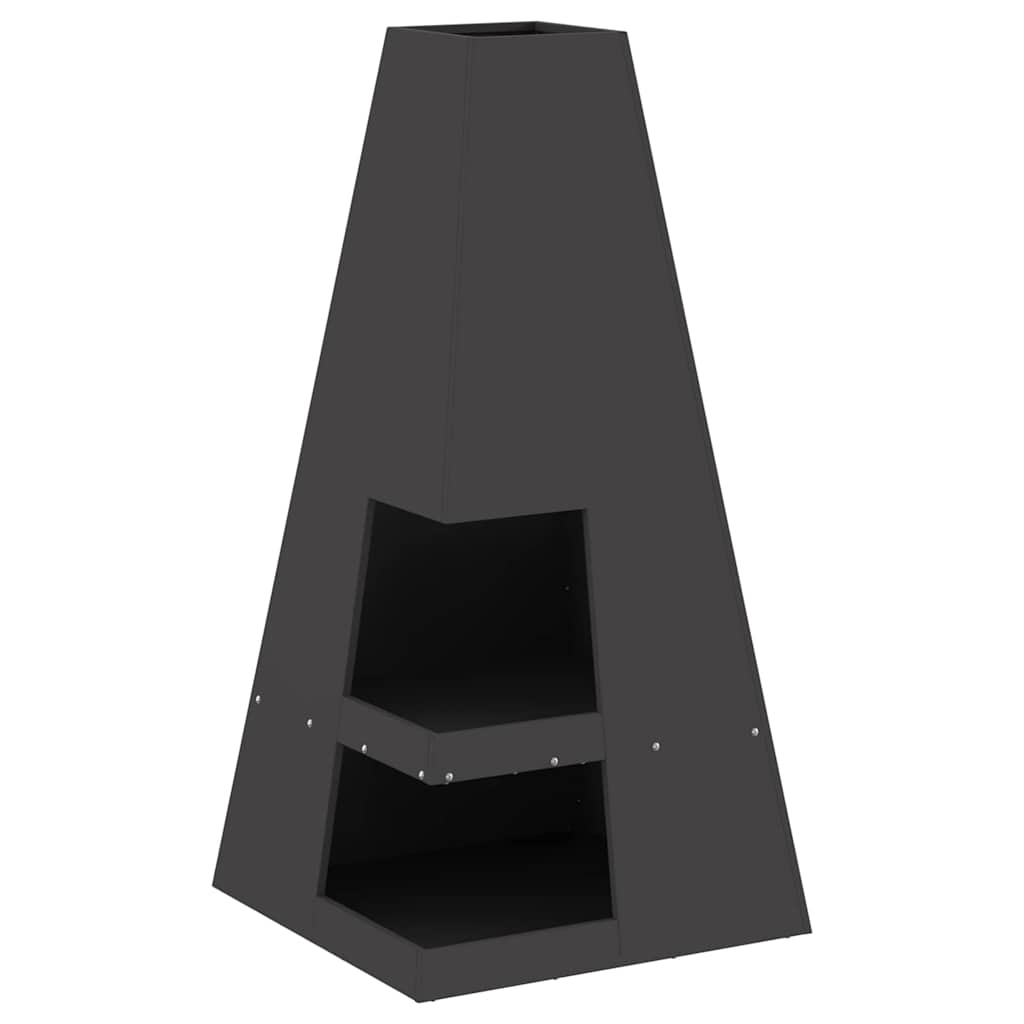 Ohniště Černá 50 x 50 x 100 cm Ocel